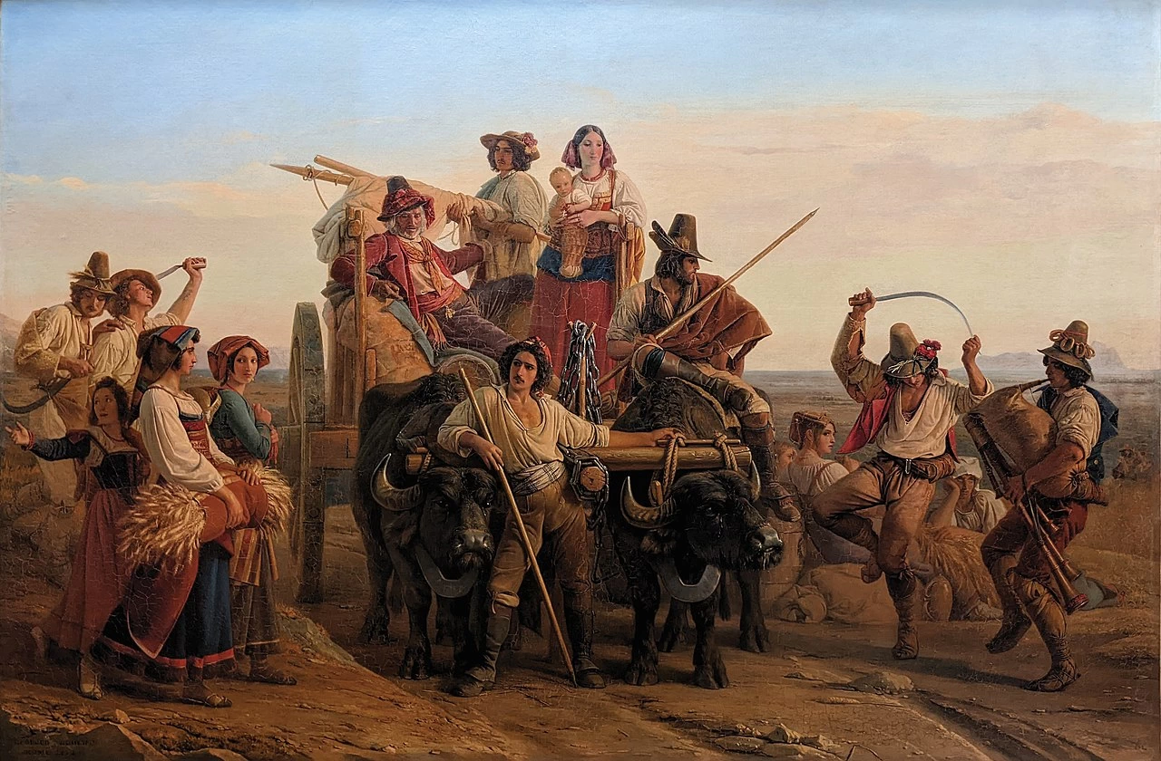 L'arrivo dei mietitori nelle paludi pontine - Léopold Robert, Museo del Louvre, Parigi